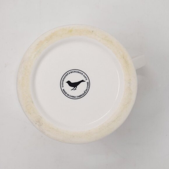 Anthropologie Mug K Initial Shaving Barber Cup Monogram White Black Boho 12 oz - Picture 7 of 10